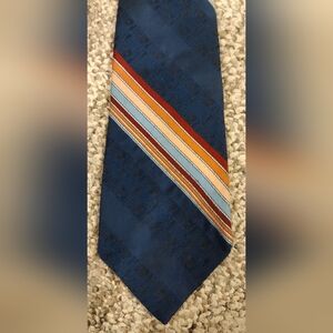 Burma Men's Necktie, Blue W Stripes, Made By Bullocks Of So Cal, Polyester